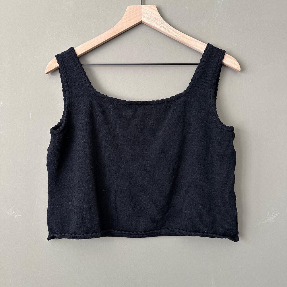 St. John Black Knit Crop Tank - M - Picture 5 of 6